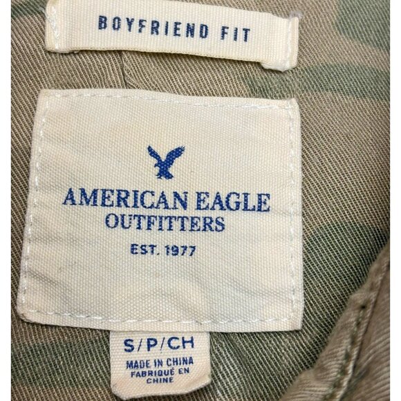 American Eagle Camo Stay Lovely Boyfriend Fit Button Down Shirt - Picture 3 of 8